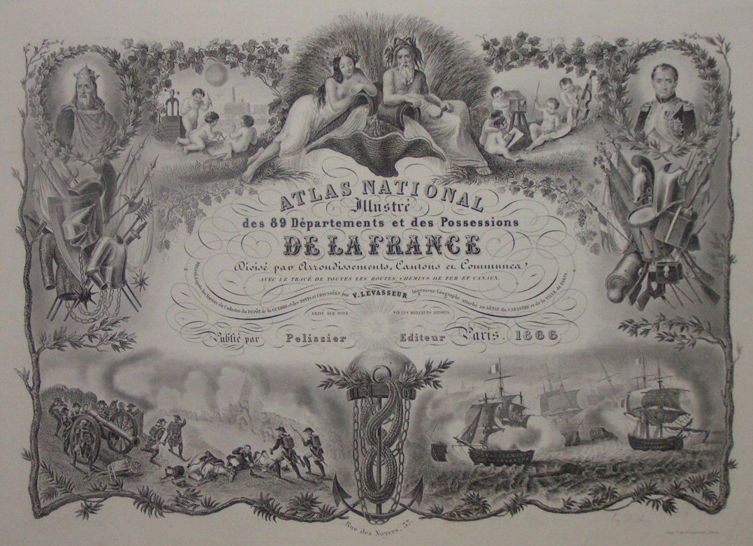 Print - Atlas Nationale Illustre des 89 Departements et des Possessions de La France
